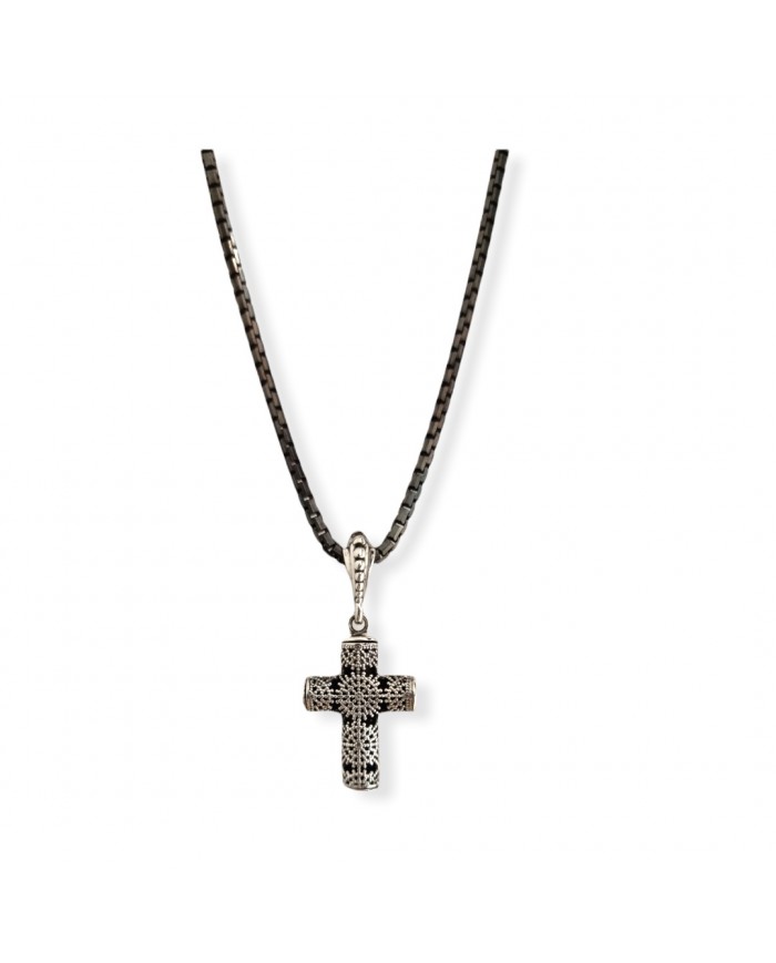 Collana Uomo in argento 925/°°° imbrunito Collezione Ricami - Ncullerata Turnise