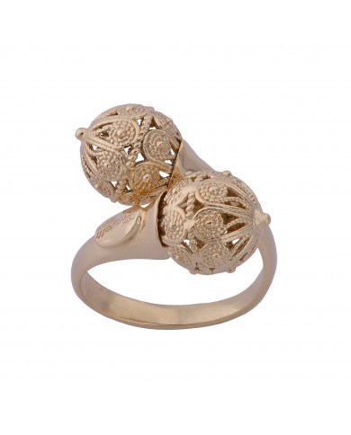 ANELLO JENNACCA CONTRARIE' IN ARGENTO PLACCATO ORO GIALLO 24ct a 1 mcr