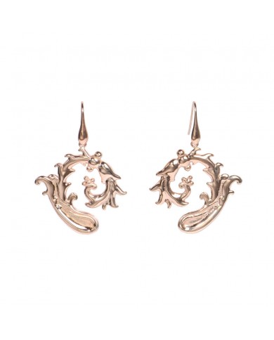 Orecchini pendenti grandi con Bacolo Pastorale in argento 925/°° rosè - Sigillum Floris