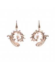 Orecchini pendenti grandi con Bacolo Pastorale in argento 925/°° rosè - Sigillum Floris