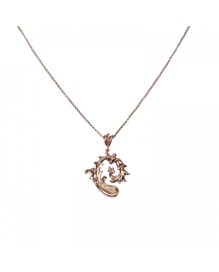 Collana in argento 925/°°° rosè con pendente raffigurante il Bacolo PastoraleCOLLEZIONE SIGILLUM FLORIS