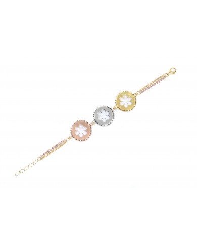 Bracciale in argento 925 con 3 rosoni laseratiCOLLEZIONE ROSONI