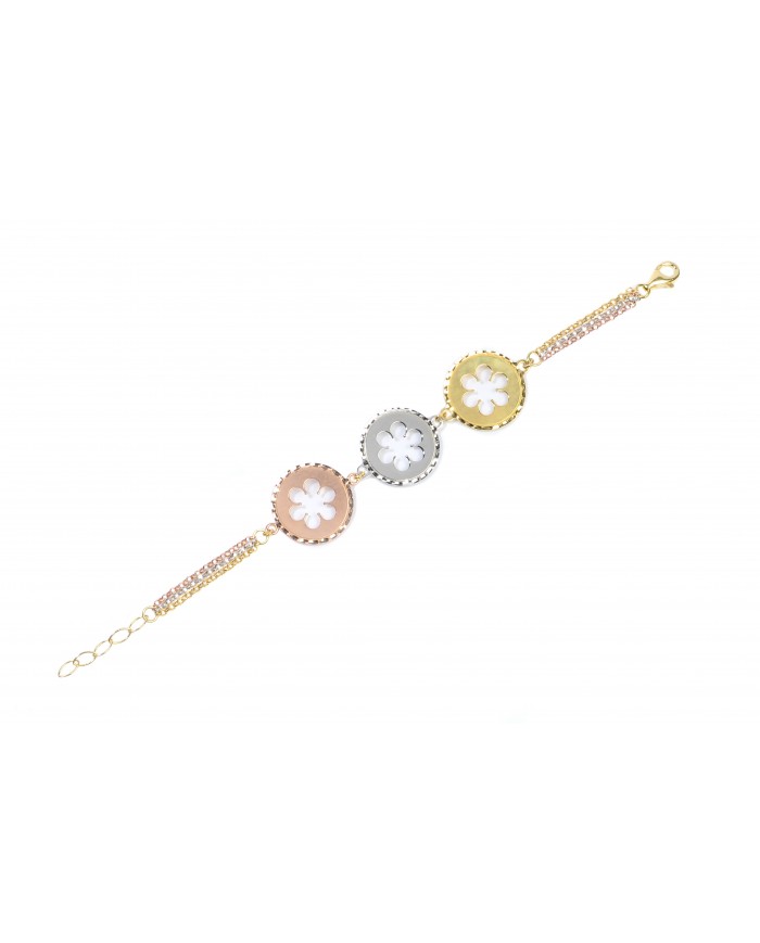 Bracciale in argento 925 con 3 rosoni laseratiCOLLEZIONE ROSONI