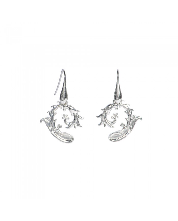 Orecchini in argento 925/°°° rodiato oro bianco 24ct a 1mcrCOLLEZIONE SIGILLUM FLORIS