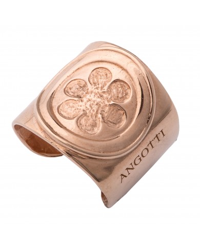 Anello a fascia in argento 925/°°° placcato oro rosè 24ct a 1mcr