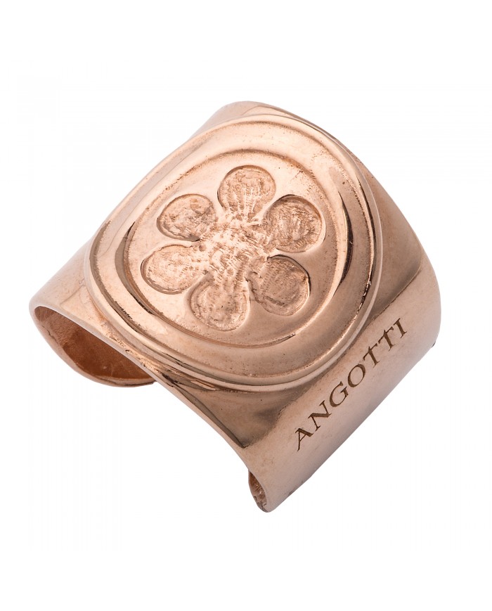 Anello a fascia in argento 925/°°° placcato oro rosè 24ct a 1mcr