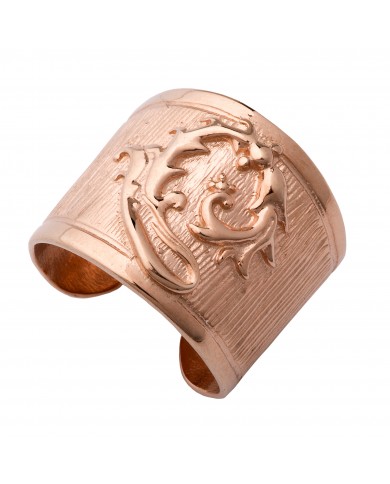 Anello a fascia  in argento 925/°°° placcato oro rosè 24ct a 1mcr Collezione Sigillum Floris