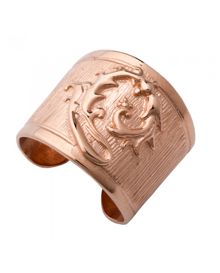 Anello a fascia  in argento 925/°°° placcato oro rosè 24ct a 1mcr Collezione Sigillum Floris