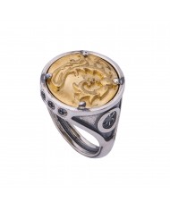 ANELLO COLLEZIONE "SIGILLUM FLORIS" IMBRUNITO