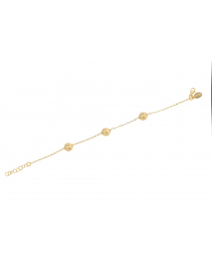 Bracciale con chicchi di Jennacca in argento 925 placcato oro giallo 24 ct a 1 mcr - Amor Petalis