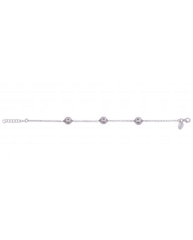 Bracciale con chicchi di Jennacca in argento 925 rodiato oro bianco 24 ct a 1 mcr - Amor Petalis