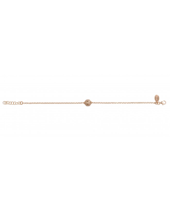 Bracciale con chicco di Jennacca in argento 925 placcato oro giallo 24 ct a 1mcr - Amor Petalis