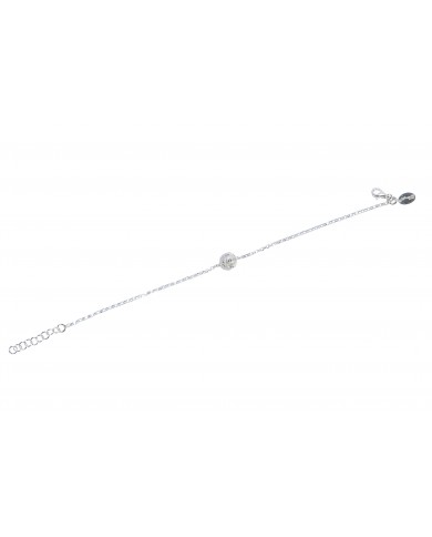 Bracciale con chicco di Jennacca in argento 925 rodiato in oro  bianco 24 ct a 1 mcr - Amor Petalis