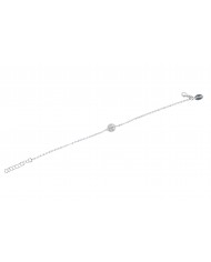 BRACCIALE CON JENNACCA IN ARGENTO RODIATO BIANCO 24ct a 1mcr con PERLE di colore champagne