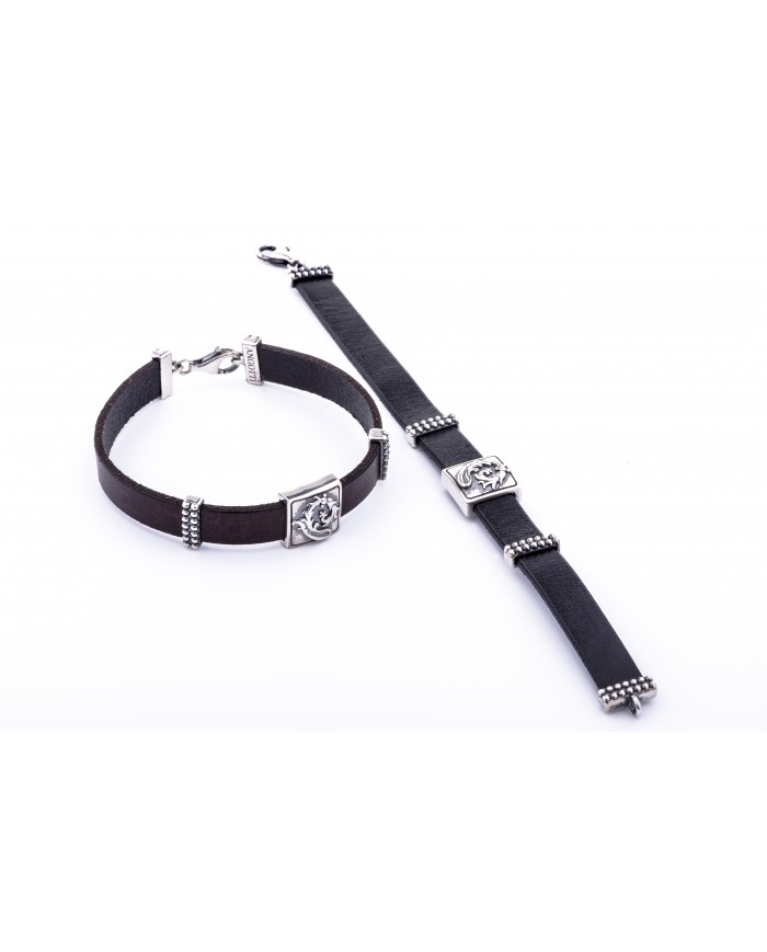 Bracciale in Argento e pelle collezione "Sigillum Floris"