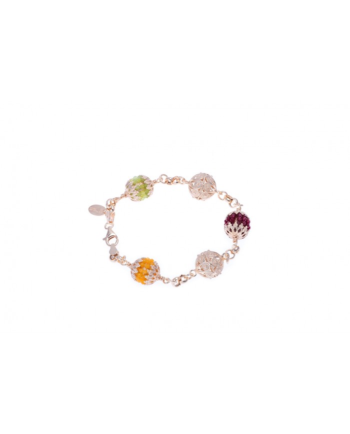 Bracciale, Jennacca e copri mora in argento, placcatura oro giallo 24kt a 1 mcr