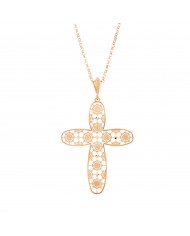 Collana con pendente a forma di croce in argento 925/°°° COLLEZIONE RICAMI-NCULLERATA TURNISE