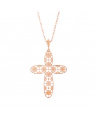 Collana con pendente a forma di croce in argento 925/°°° COLLEZIONE RICAMI-NCULLERATA TURNISE