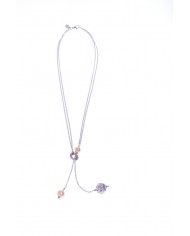 Bracciale rigido con due chicci di Jennacca in argento rosa - Amor Petalis