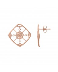 ORECCHINI A LOBO IN ARGENTO 925 RODIARO ORO BIANCO 24 CT A 1 MCRCOLLEZIONE RICAMI-NCULLERATA TURNISE