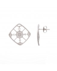 ORECCHINI A LOBO IN ARGENTO 925/°°°  COLLEZIONE RICAMI-NCULLERATA TURNISE