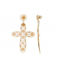 Orecchini con pendente a forma di croce in argento 925/°°° COLLEZIONE RICAMI-NCULLERATA TURNISE