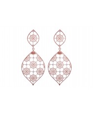 ORECCHINI IN ARGENTO 925 PLACCATO ORO ROSE' 24 ct a 1 mcrCOLLEZIONE RICAMI