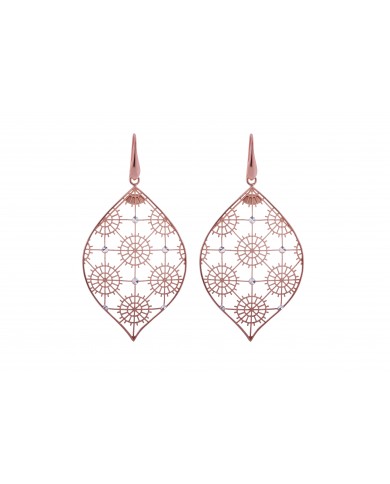 ORECCHINI IN ARGENTO 925 PLACCATO ORO ROSE' 24 ct a 1 mcrCOLLEZIONE RICAMI