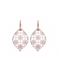 ORECCHINI IN ARGENTO 925 PLACCATO ORO ROSE' 24ct A1 mcrCOLLEZIONE RICAMI