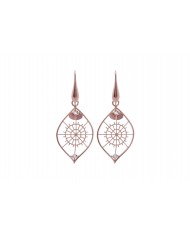 ORECCHINI IN ARGENTO 925 PLACCATO ORO ROSE' 24ct A1 mcrCOLLEZIONE RICAMI