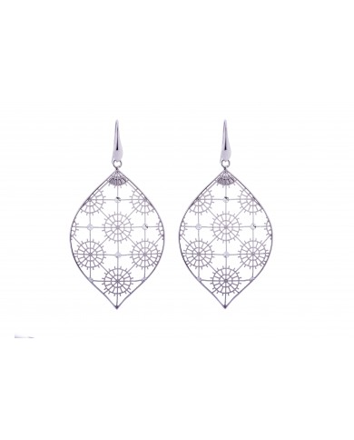 ORECCHINI IN ARGENTO 925 RODIATO ORO BIANCO 24 ct a 1 mcrCOLLEZIONE RICAMI