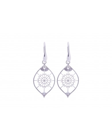 ORECCHINI IN ARGENTO 925 RODIATO ORO BIANCO 24ct A1 mcrCOLLEZIONE RICAMI