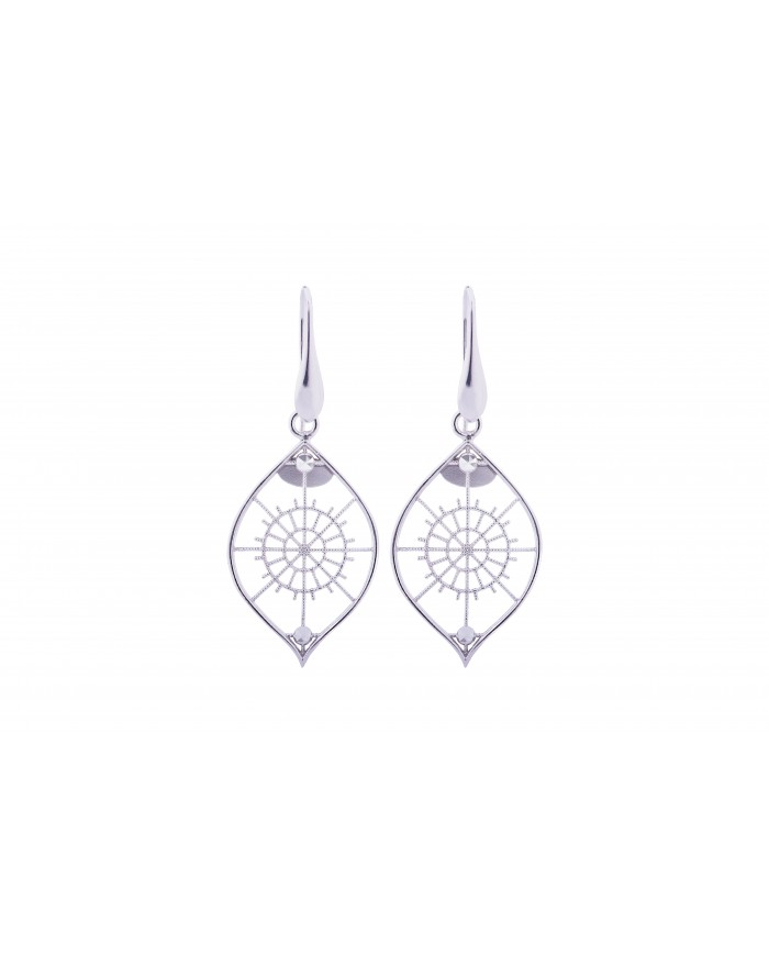 ORECCHINI IN ARGENTO 925 RODIATO ORO BIANCO 24ct A1 mcrCOLLEZIONE RICAMI