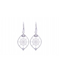 ORECCHINI IN ARGENTO 925 RODIATO ORO BIANCO 24 ct a 1 mcrCOLLEZIONE RICAMI