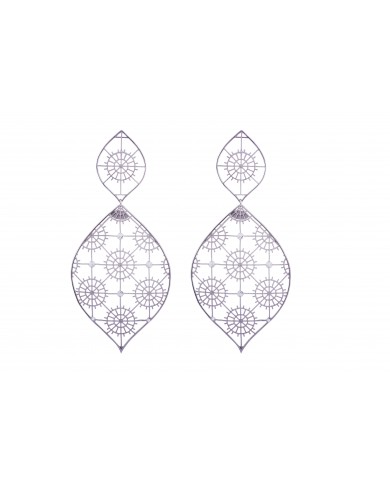 Orecchini in argento 925 rodiato oro bianco 24ct a1mcrCOLLEZIONE RICAMI-NCULLERATA TURNISE