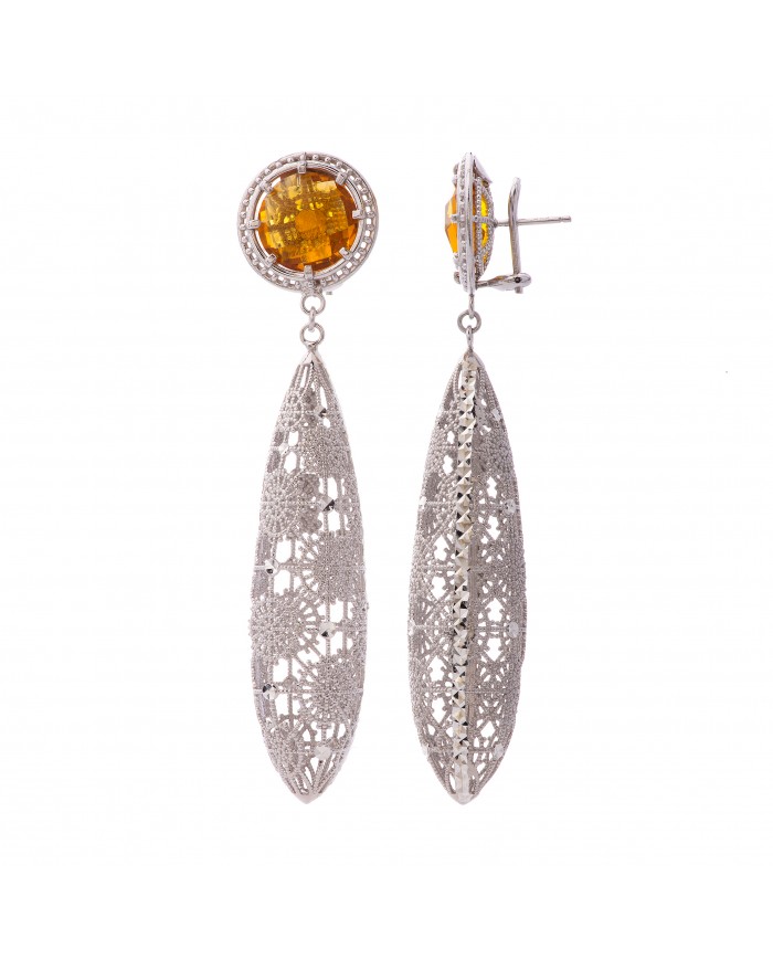 ORECCHINI IN ARGENTO 925/°°°  CON PIETRE NATURALICOLLEZIONE RICAMI-NCULLERATA TURNISE