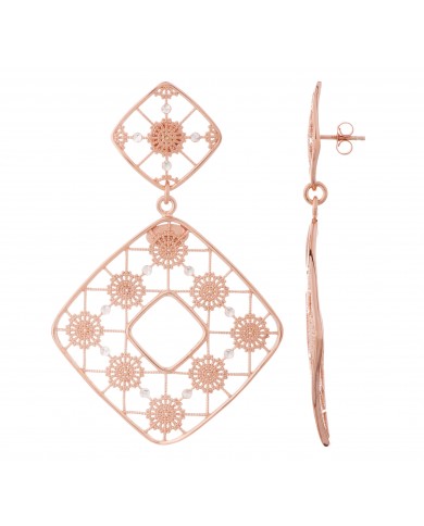 Orecchini in Argento 925/°°° placcato oro rosè 24ct a 1mcrCOLLEZIONE RICAMI-NCULLERATA TURNISE