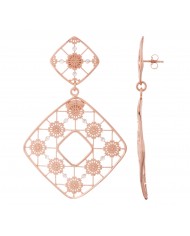 Orecchini in Argento 925/°°° rodiato oro bianco 24ct a 1mcrCOLLEZIONE RICAMI-NCULLERATA TURNISE