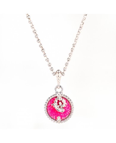 Collana in argento 925/°°° con smalto Rosa Collezione Sigillum Floris