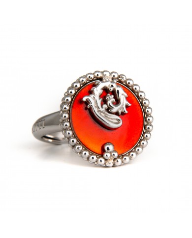 Anello in argento 925/°°° con smalto rosso Collezione Sigillum Floris