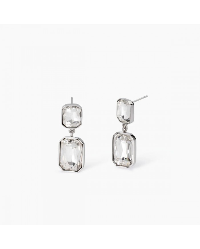 Orecchini in acciaio 316L cristalli