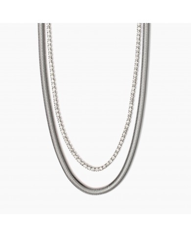 Girocollo in acciaio 316L cristalli