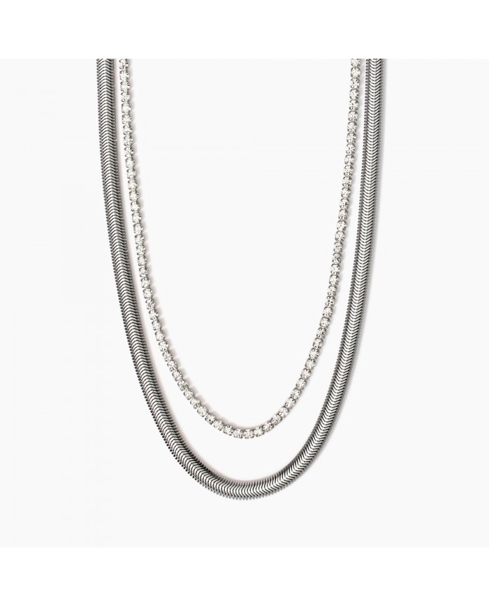 Girocollo in acciaio 316L cristalli