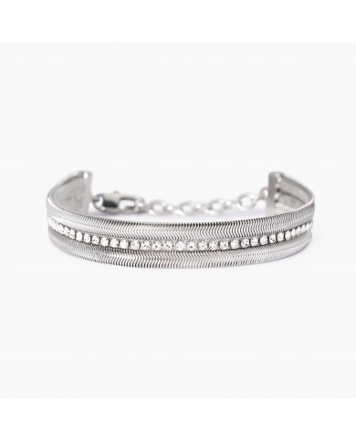 Bracciale in acciaio 316L cristalli