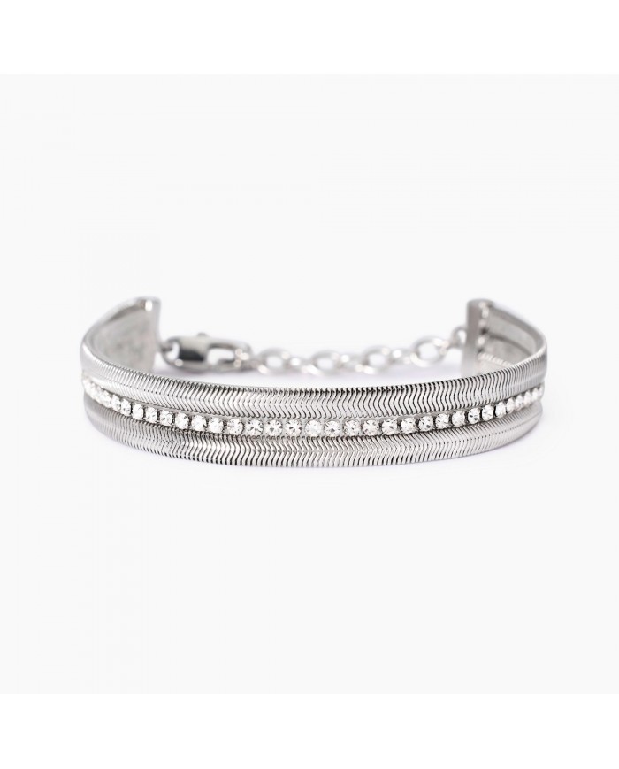 Bracciale in acciaio 316L cristalli