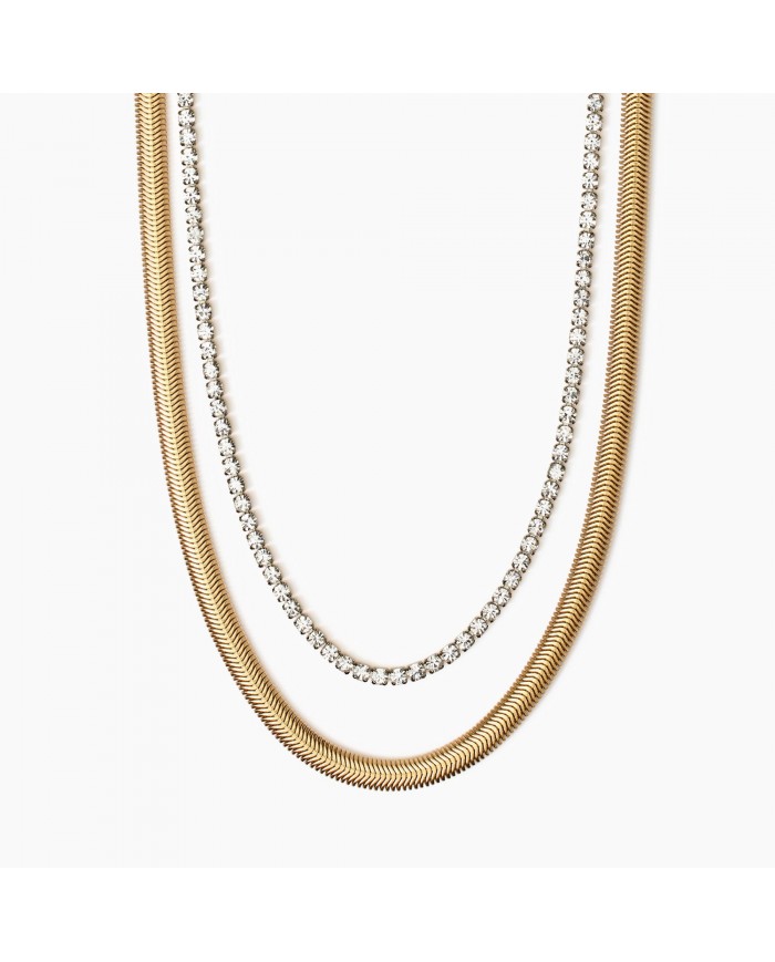 Girocollo in acciaio 316L PVD giallo cristalli