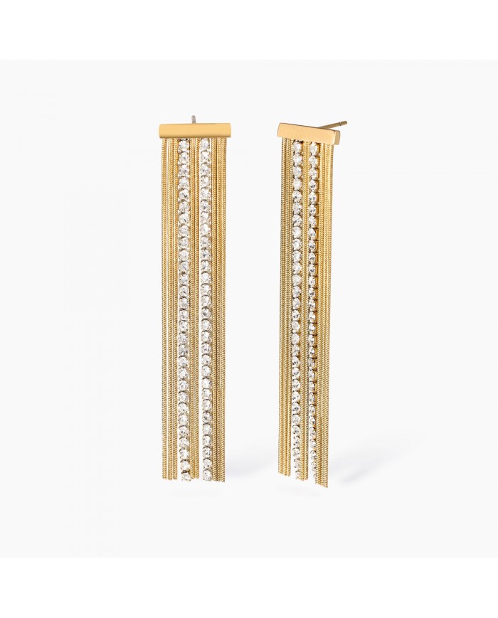 Orecchini in acciaio 316L PVD giallo cristalli