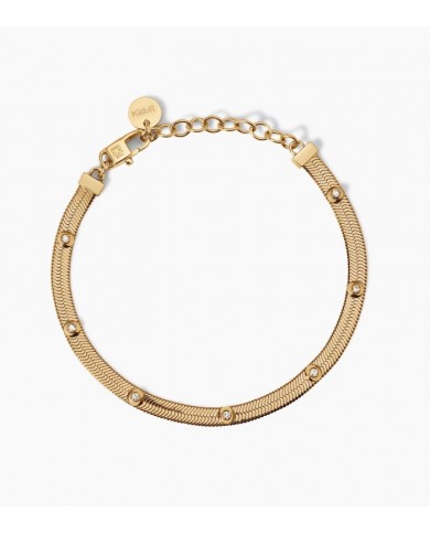 Bracciale in acciaio 316L PVD giallo cristalli