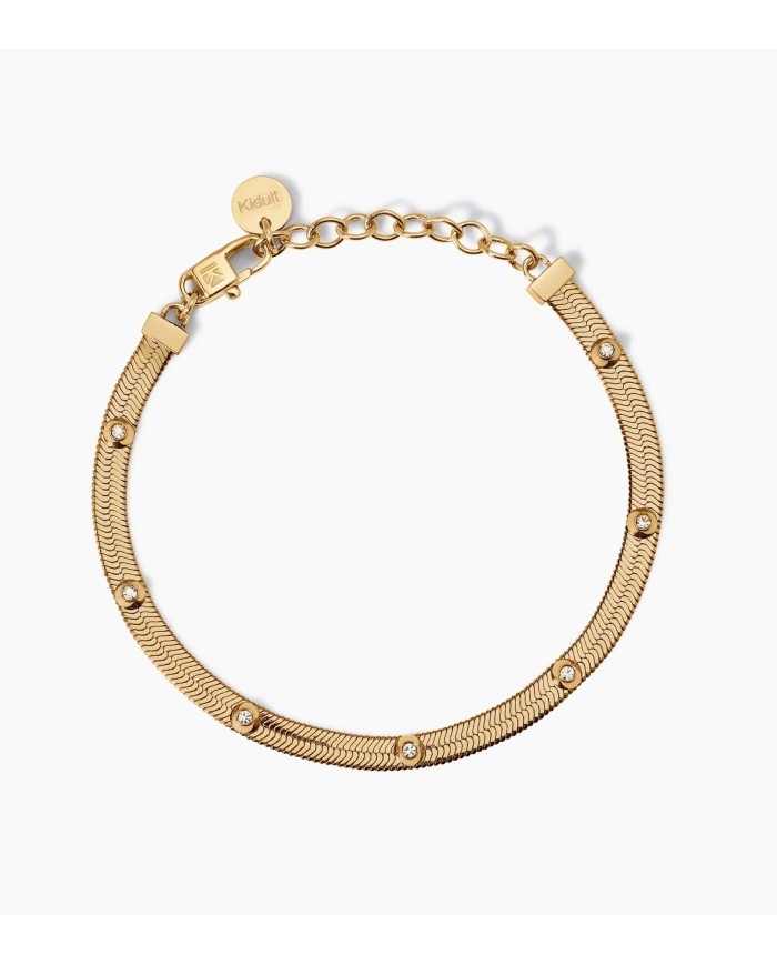 Bracciale in acciaio 316L PVD giallo cristalli