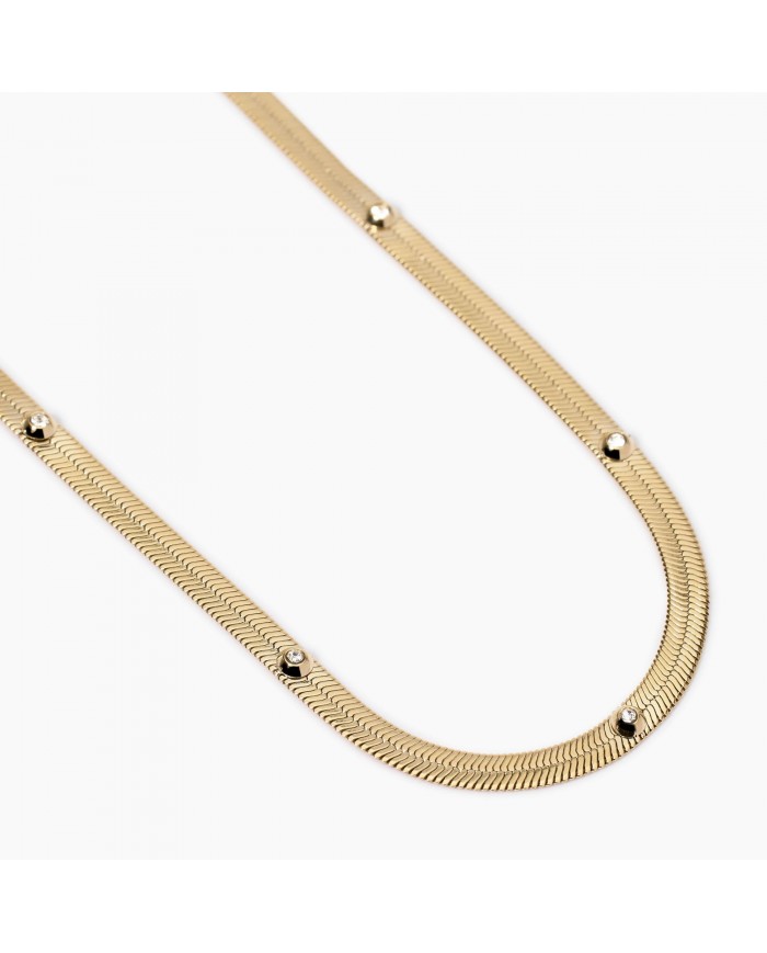 Girocollo in acciaio 316L PVD giallo cristalli